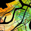 Cleveland Map: City Street Map of Cleveland, Ohio - Sunset Series Art Print