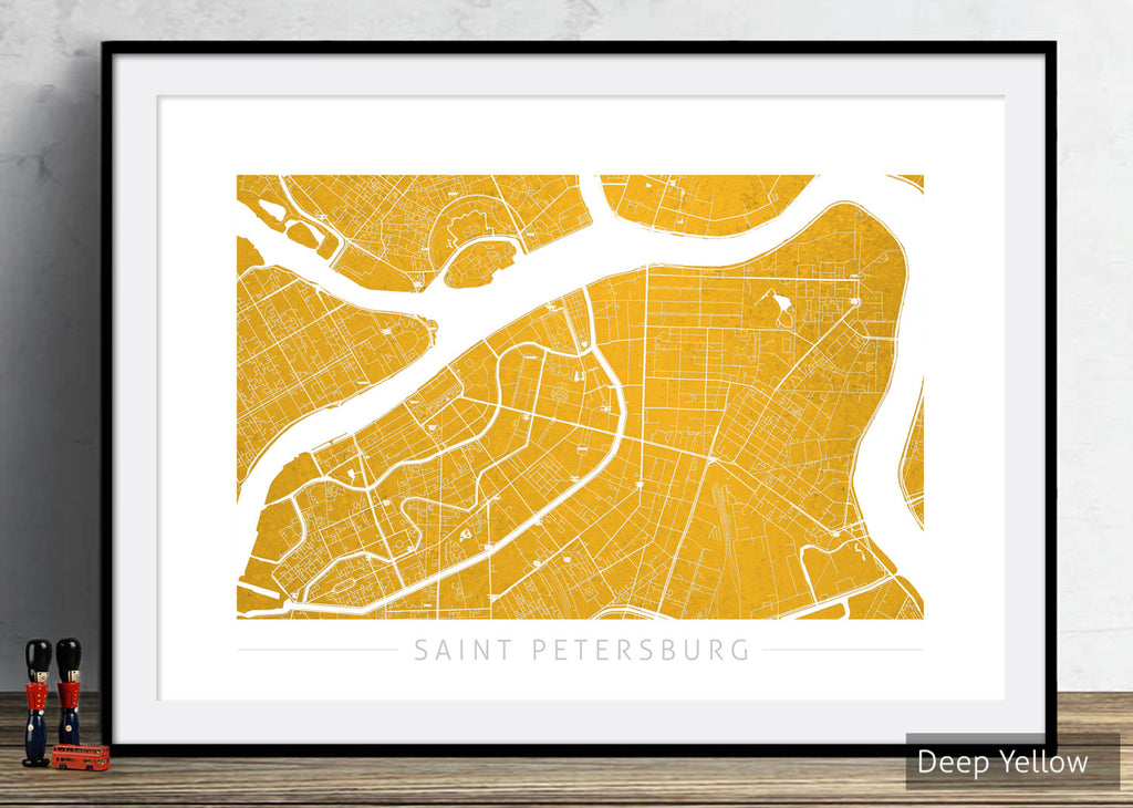 Saint Petersburg Map: City Street Map, Russia - Colour Series Art Print
