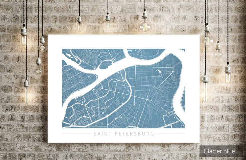 Saint Petersburg Map: City Street Map, Russia - Colour Series Art Print