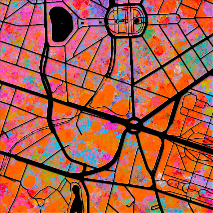 Brussels Map: City Street Map of Brussels, Belgium - Sunset Series Art Print