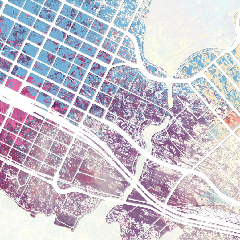 Oakland Map: City Street Map of Oakland, California - Nature Series Art Print