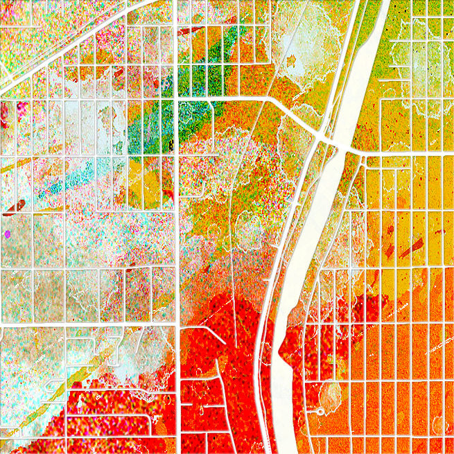Wichita Map: City Street Map of Wichita, Kansas - Sunset Series Art Print