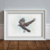 Rook: Watercolor Illustration Wildlife Art Print