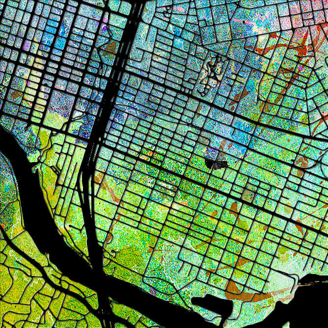 Austin Texas Map: City Street Map, USA - Texas Map: Sunset Series Art Print