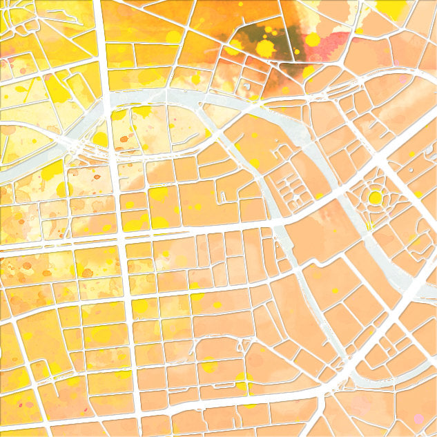Berlin Map: City Street Map of Berlin Germany - Nature Series Art Print