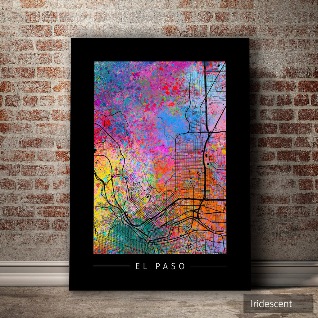 El Paso Texas Map: City Street Map of El Paso USA - Sunset Series Art Print