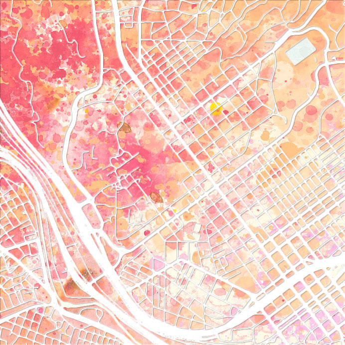 El Paso Texas Map: City Street Map of El Paso USA - Nature Series Art Print