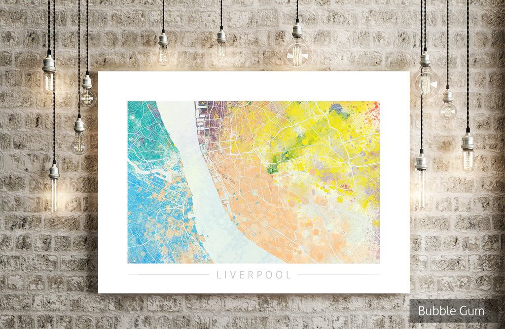 Liverpool Map: City Street Map of Liverpool England UK - Nature Series Art Print