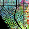 Seattle Map: City Street Map of Seattle Washington - Sunset Series Art Print