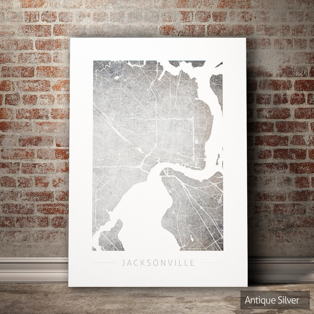 Jacksonville Map: City Street Map Jacksonville Florida - Colour Series Art Print