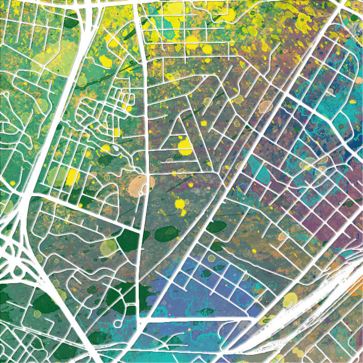Charlotte Map: City Street Map, North Carolina - Nature Series Art Print