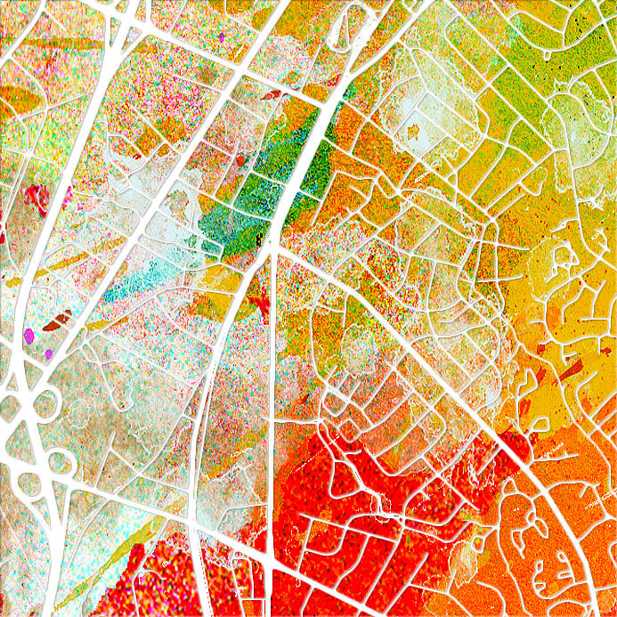 Charlotte Map: City Street Map, North Carolina - Sunset Series Art Print
