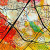 Newcastle Map: City Street Map of Newcastle, England - Sunset Series Art Print
