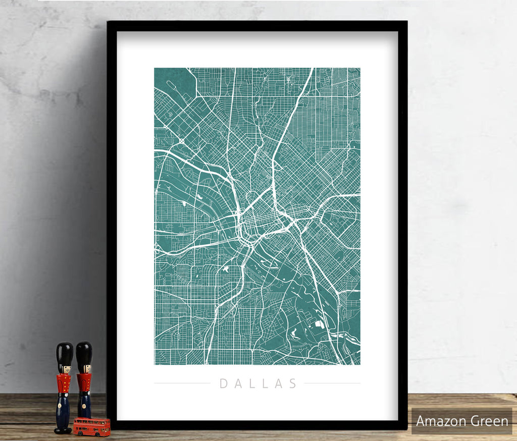 Dallas, Texas Map: City Street Map of Dallas, Texas USA - Colour Series Art Print