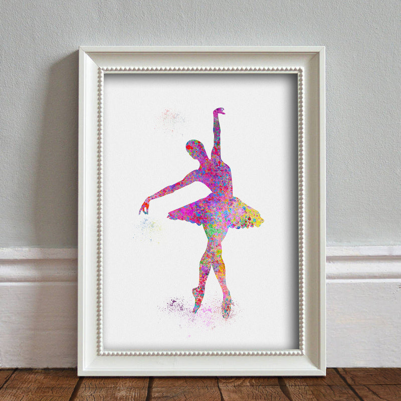 Ballerina: Watercolour Print For Nursery, Home Decor - Splash Art Series