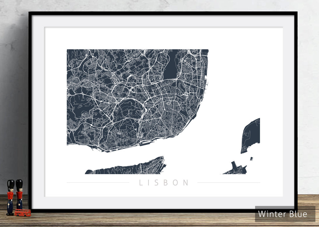 Lisbon Map: City Street Map of Lisbon, Portugal - Colour Series Art Print