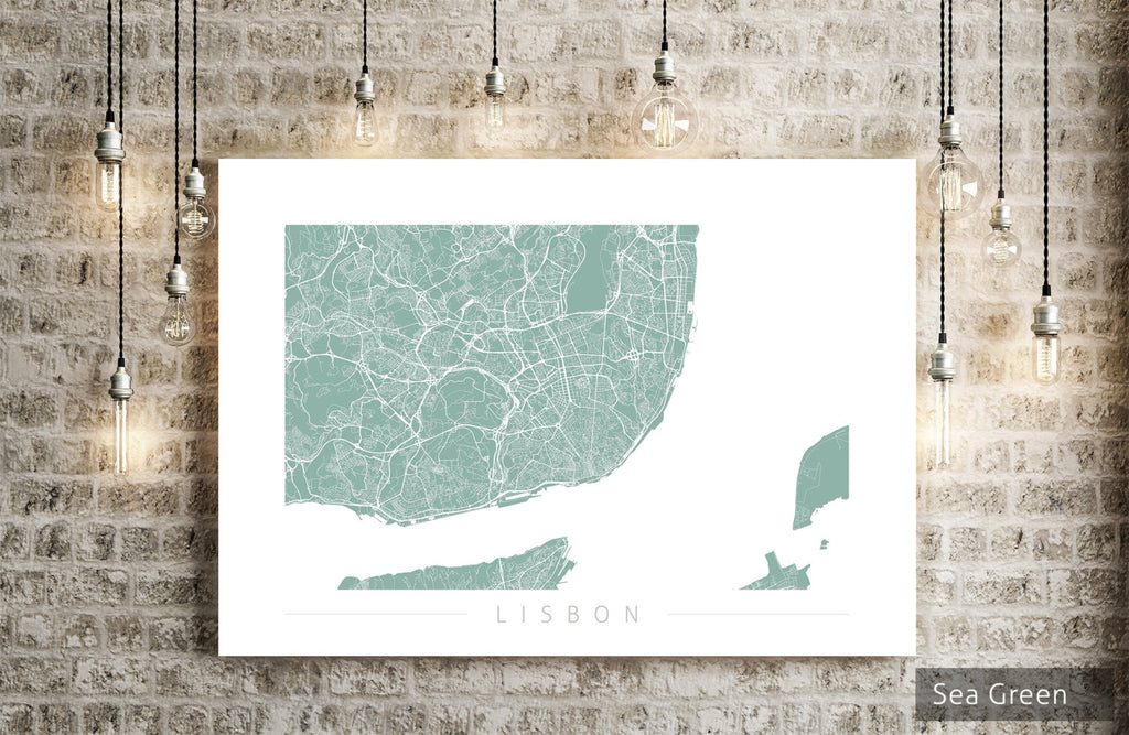 Lisbon Map: City Street Map of Lisbon, Portugal - Colour Series Art Print