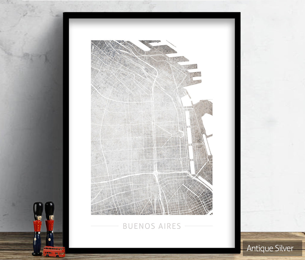 Buenos Aires Map: City Street Map, Argentina - Colour Series Art Print