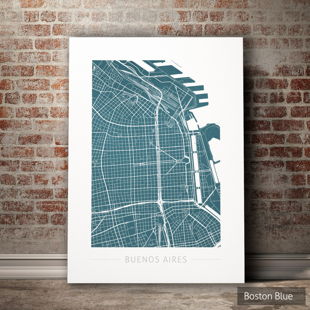 Buenos Aires Map: City Street Map, Argentina - Colour Series Art Print