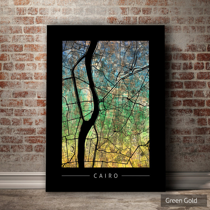 Cairo Map: City Street Map of Cairo, Egypt - Sunset Series Art Print