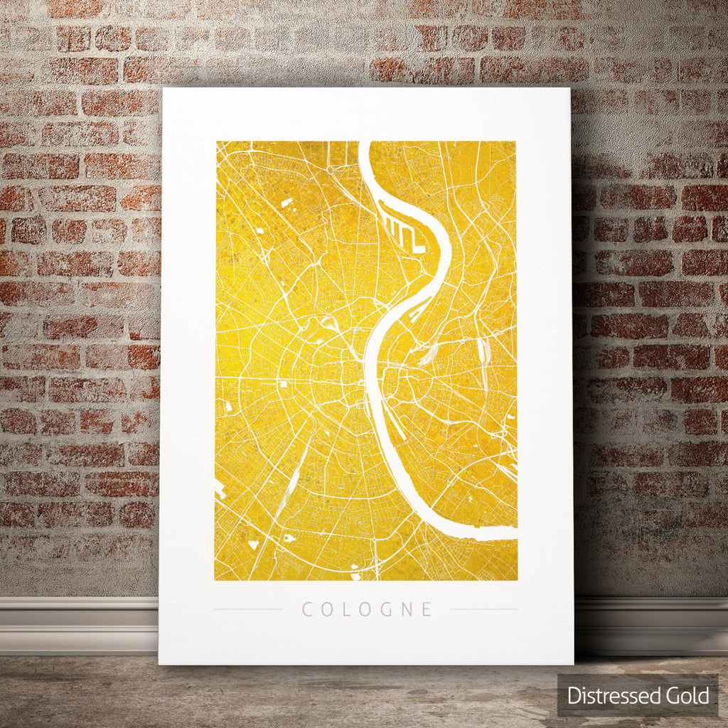Cologne Map: City Street Map of Cologne, Germany - Colour Series Art Print