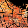 Doha Map: City Street Map of Doha, Qatar - Sunset Series Art Print