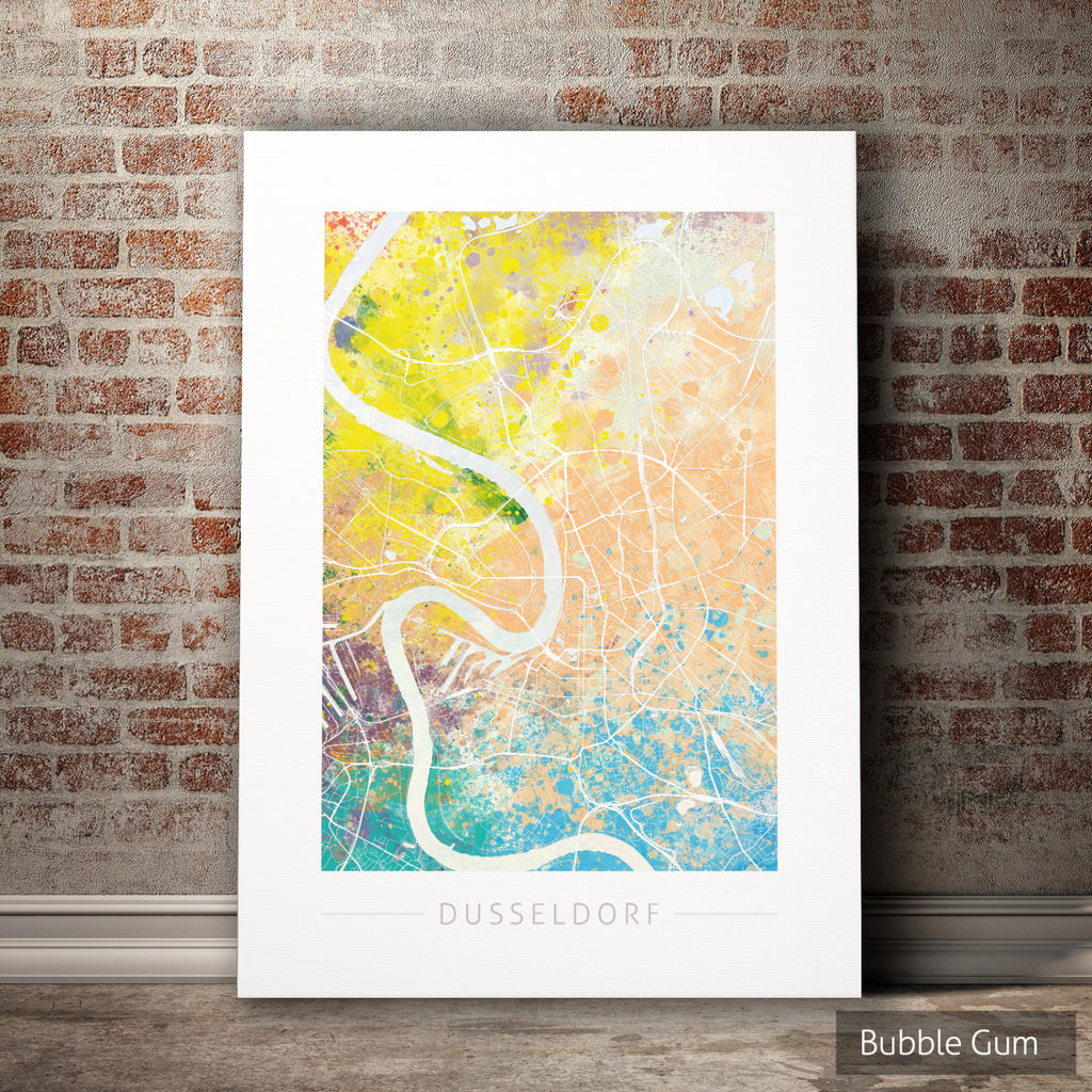 Dusseldorf Map: City Street Map of Dusseldorf, Germany - Nature Series Art Print