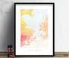 Rio De Janeiro Map: City Street Map, Brazil - Nature Series Art Print