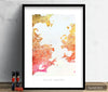 Rio De Janeiro Map: City Street Map of Rio, Brazil - Sunset Series Art Print