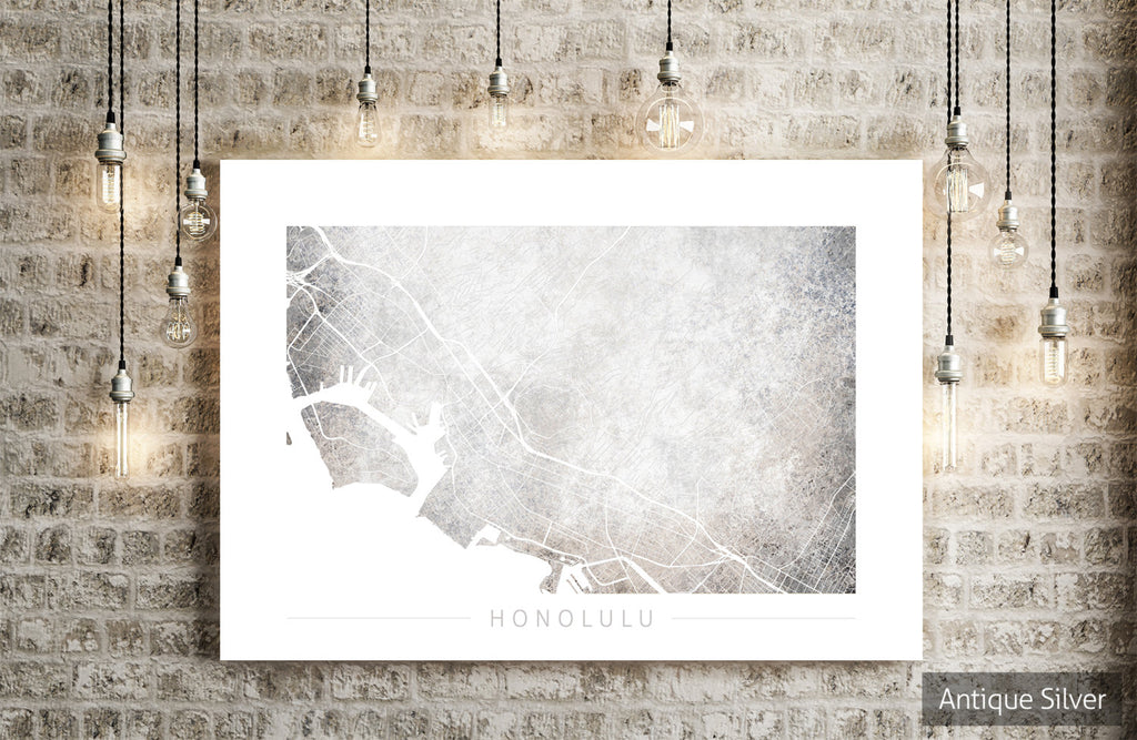 Honolulu Map: City Street Map of Honolulu, Hawaii - Colour Series Art Print