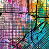 Denver Map: City Street Map of Denver Colorado - Sunset Series Art Print