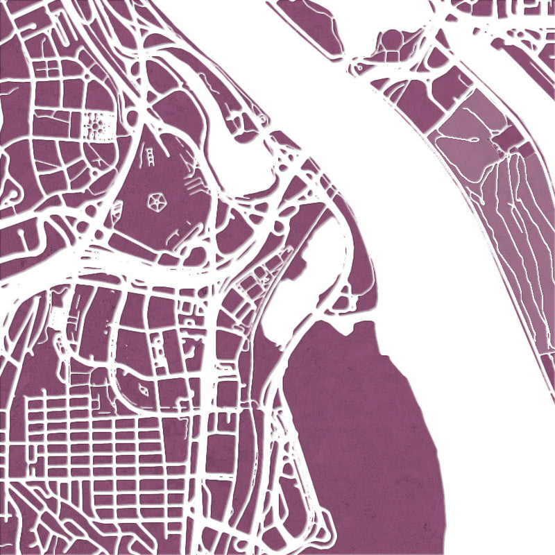 Washington Map: City Street Map of Washington  D.C. - Colour Series Art Print