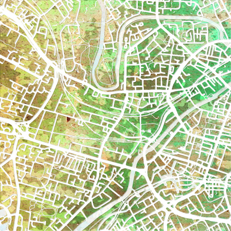 Manchester Map: City Street Map of Manchester England - Sunset Series Art Print