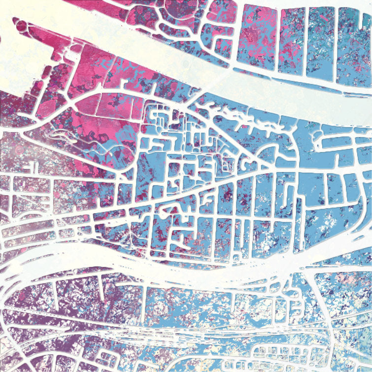 Glasgow Map: City Street Map of Glasgow Scotland - Nature Series Art Print