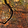 Philadelphia Map: City Street Map, Pennsylvania - Sunset Series Art Print