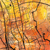 Oxford Map: City Street Map of Oxford, England - Sunset Series Art Print