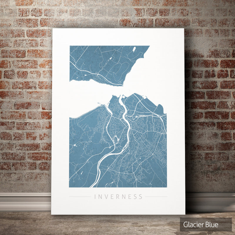Inverness Map: City Street Map of Inverness, England - Colour Series Art Print
