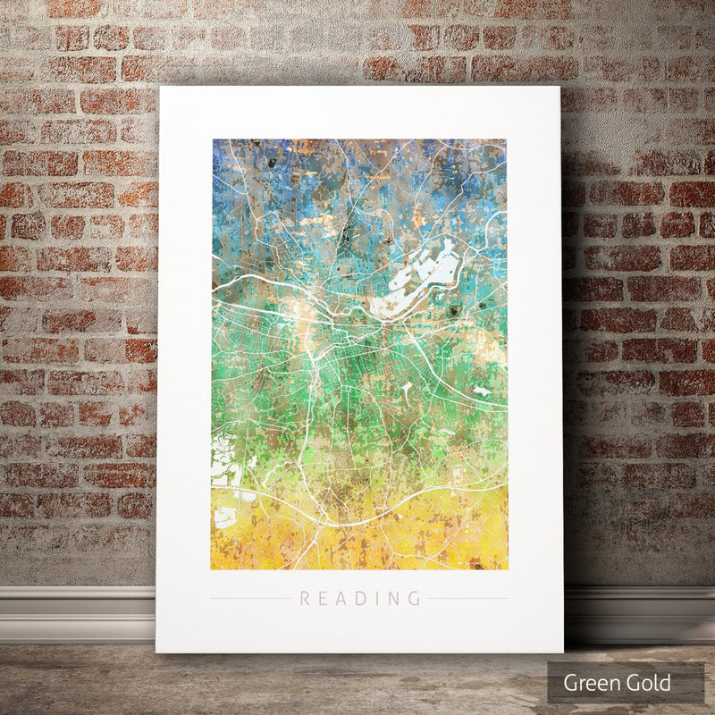 Reading Map: City Street Map of Reading, England - Sunset Series Art Print