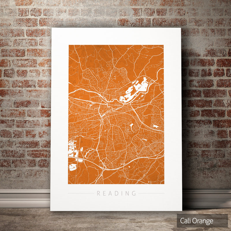 Reading Map: City Street Map of Reading, England - Colour Series Art Print