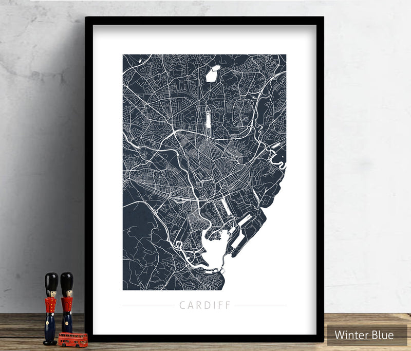 Cardiff Map: City Street Map of Cardiff, Wales - Colour Series Art Print