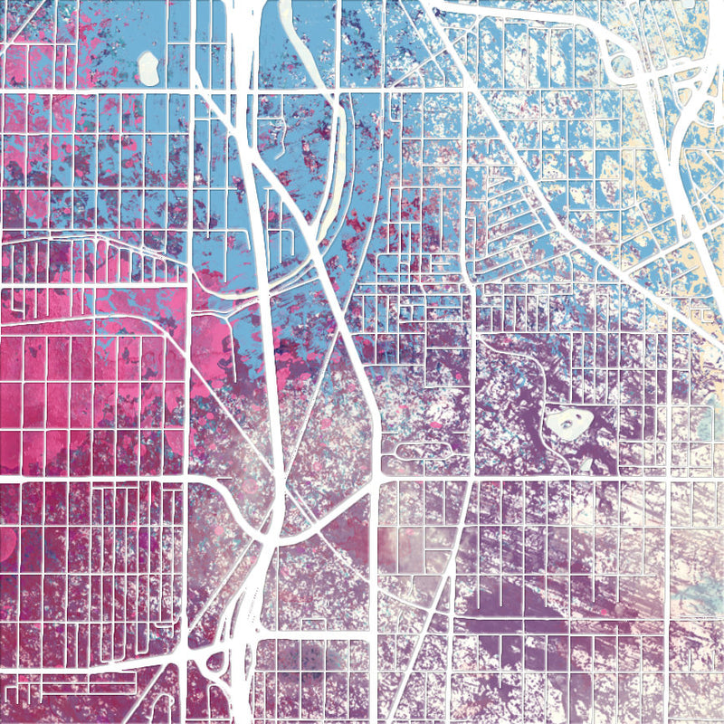 Milwaukee Map: City Street Map of Milwaukee, Wisconsin - Nature Series Art Print