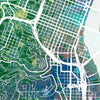 Portland Map: City Street Map of Portland, Oregon - Nature Series Art Print