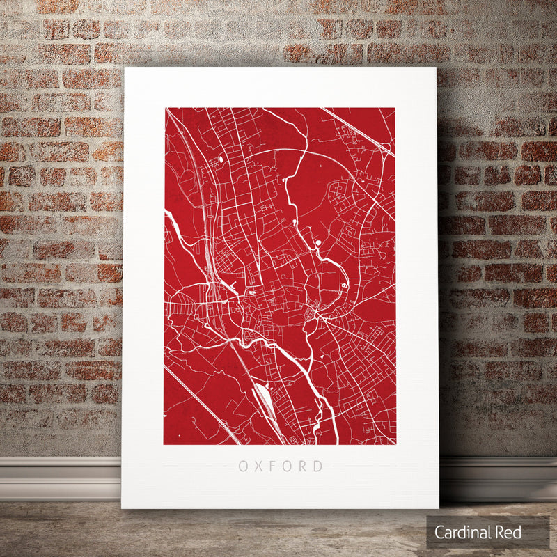 Oxford Map: City Street Map of Oxford, England - Colour Series Art Print