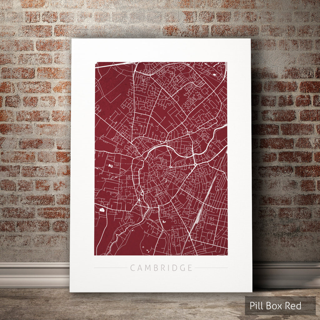 Cambridge Map: City Street Map of Cambridge, England - Colour Series Art Print