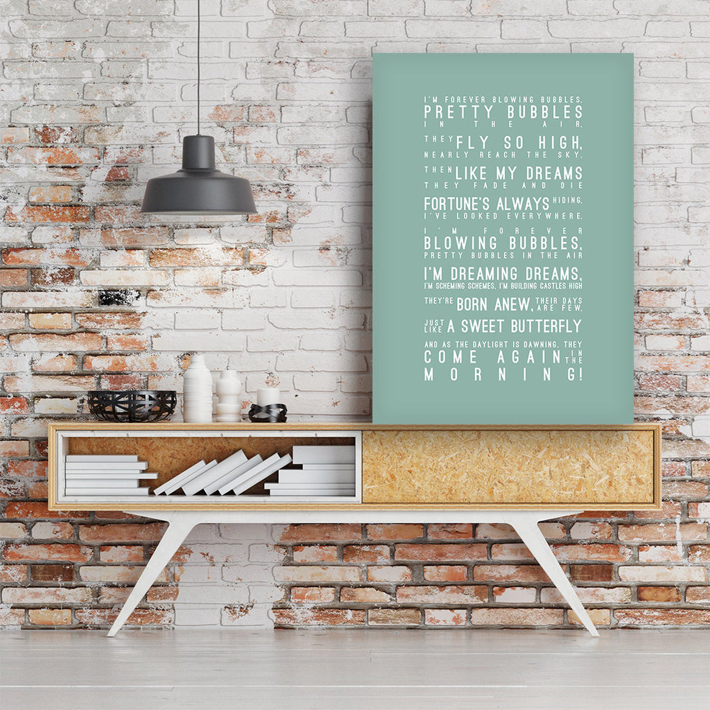 I'm Forever Blowing Bubbles - West Ham United Inspired Lyrics Football Anthems Print
