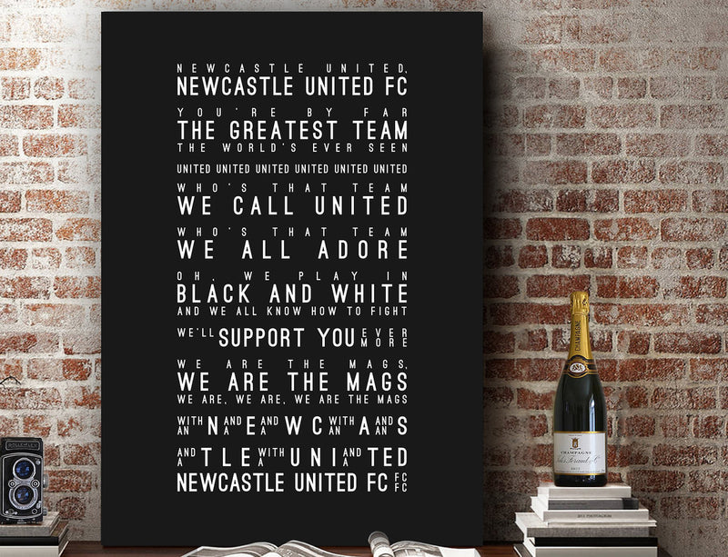 We Are The Mags, Newcastle United FC Inspired Lyrics Football Anthems Print
