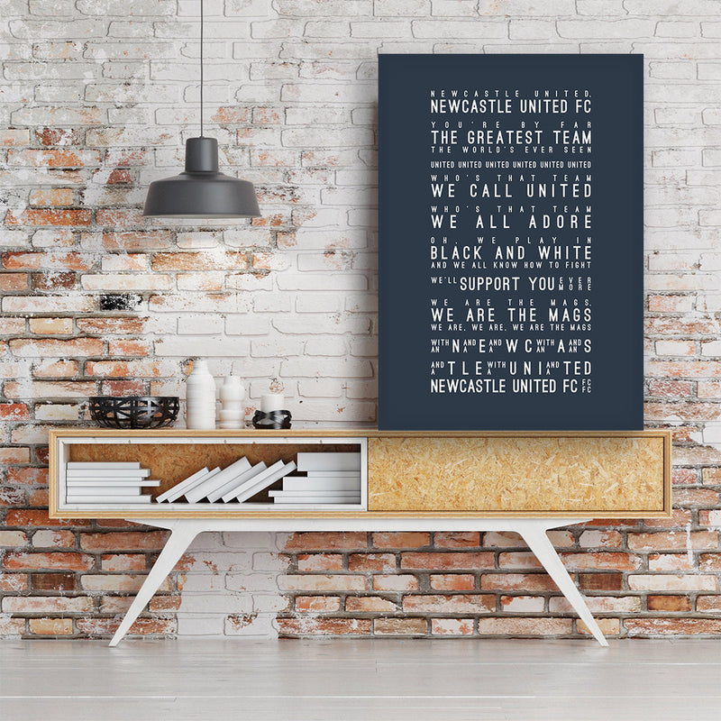 We Are The Mags, Newcastle United FC Inspired Lyrics Football Anthems Print