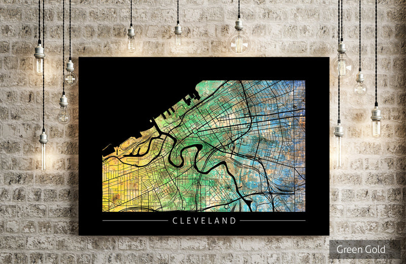 Cleveland Map: City Street Map of Cleveland, Ohio - Sunset Series Art Print