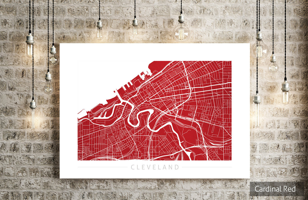 Cleveland Map: City Street Map of Cleveland, Ohio - Colour Series Art Print