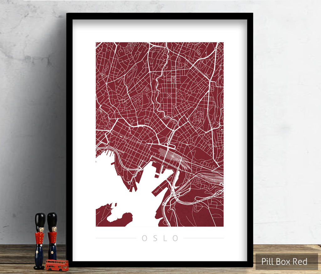 Oslo Map: City Street Map of Oslo, Norway - Colour Series Art Print